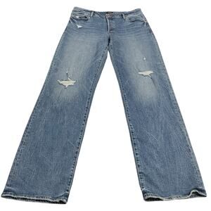 Express Conscious Edit Jeans Size 12 Long Relaxed Straight Low Rise Button Fly